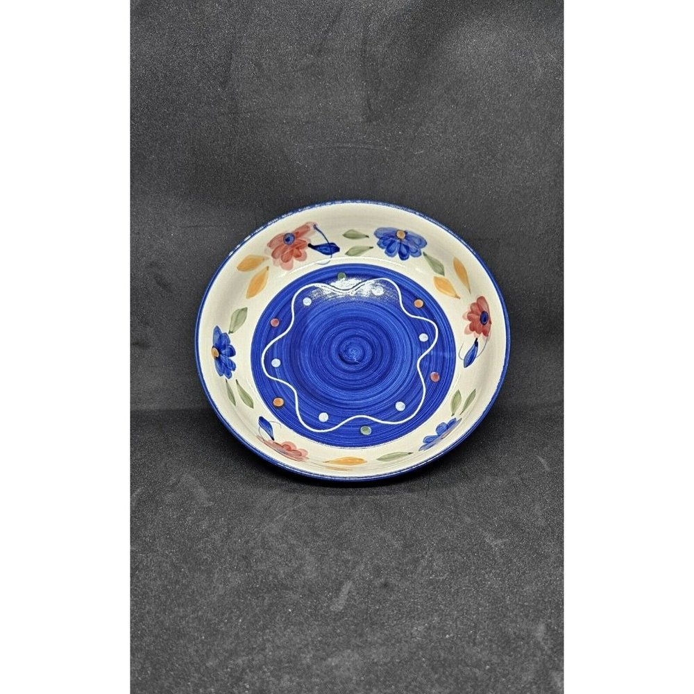 Tabletops Gallery Floral Dots Hand Painted Bowl